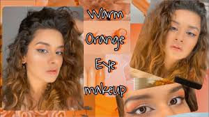warm orange eye makeup tutorial