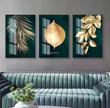 living room oil painting leaf wall art