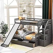 Twin Over Full Bunk Bed Solid Wood