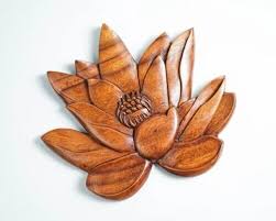 Lotus Flower Decor Wooden Lotus Flower