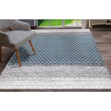 stylewell blue tile geo 5 ft x 7 ft area rug