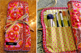roll up tie makeup brush caddy sew4home