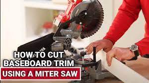cut baseboard trim using a miter saw