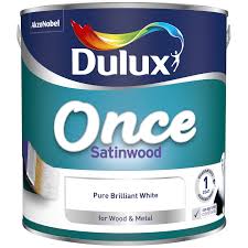 dulux once satinwood pure brilliant