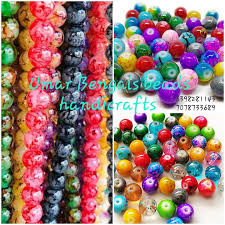 round printed gl beads for jewelry