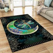 hippie dragonfly mandala rug for living