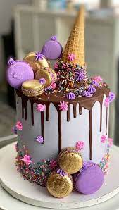 47 Cute Birthday Cakes For All Ages Lavender Birthday Cake gambar png