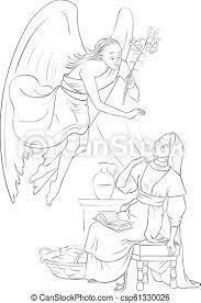 39+ annunciation coloring pages for printing and coloring. Annunciation Coloring Page Angel Gabriel Announcement To Mary Of The Incarnation Of Jesus Vector Cartoon Children Coloring Canstock