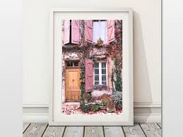 Pink Door Print Blush Flowers Photo