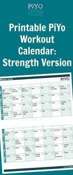 piyo workout calendar strength version