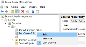 gpo to enable windows lock screen