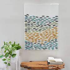 Litton Lane Blue 3d Waves Geometric Shadow Box With Clear Frame