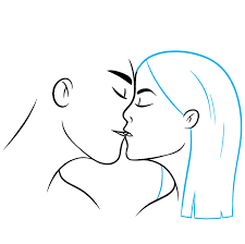 how to draw a kiss really easy