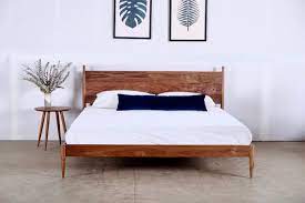Modern Walnut Bed Frame Solid Wood