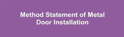 Method Statement Of Metal Door Installation