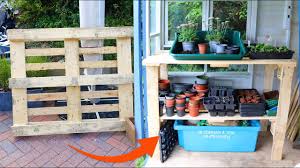 build a diy wood pallet potting bench