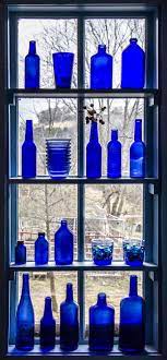 Cobalt Blue Bottles Window Display