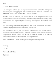 Writing formal letters to request information. Sample Letter Of Recommendation For Nursing School From Employer Download Printable Pdf Templateroller