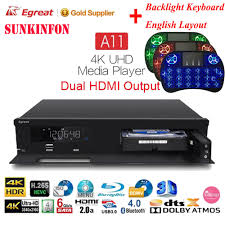 Buy Home Theatre Egreat A11 3D 4K Blu-ray HDD Media Player Dual HDMI Output  UHD Android TV Box 2.4G5G Dual WiFi HDR10 Dolby DTS:X Online in India.  32837742323