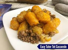easy tater tot cerole layered and