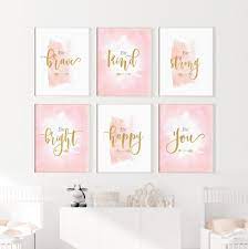girl nursery decor pink baby room wall