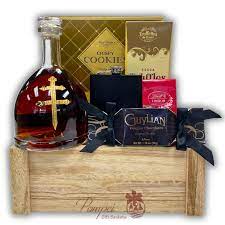 cognac gift basket by pompei baskets
