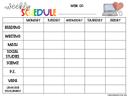simple weekly schedule templates to