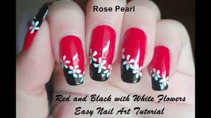 Click here to see 29 nail designs straight from our favorite nail artists. Red And Black With White Flowers Nail Art Tutorial Easy Diy Nail Art Design Youtube