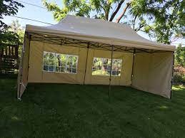10x20 Tan Pop Up Tent With Sidewalls