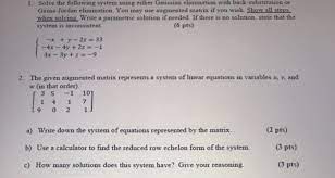 1 solve the following system using