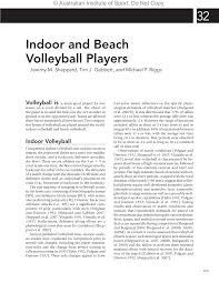Pdf Volleyball In Physiological Testing Of Elite Athletes