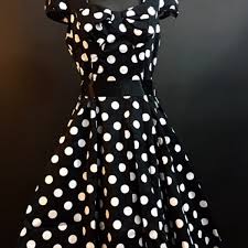 50 s black and white polka dot dress