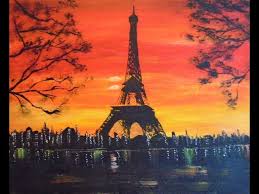how to paint the eiffel tower at