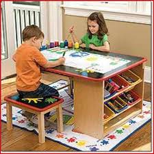 It is a colorful kid's activity chair and table set, designed for children who are three years old and above. Art Table For Kids With Storage Ideas On Foter