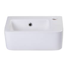 white wall mounted ceramic bathroom sink