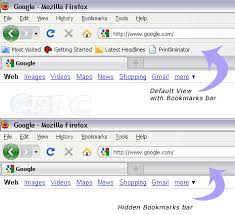 auto hide firefox bookmarks bar for