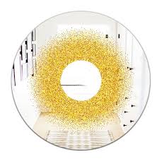 Designart Luxury Golden Glitter Round