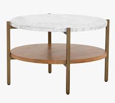 Round Marble And Wood Coffee Table