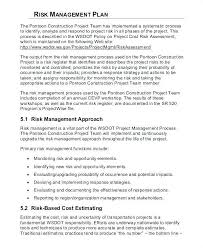 Construction Risk Analysis Template Management Plan Example