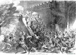 Indian (Sepoy) Mutiny, also known as the Sepoy Mutininy or the Great War of  Independence: Siege of Delhi: Colonel Campbell's troops storming the  Cashmere Gate after engine - Album alb1658078