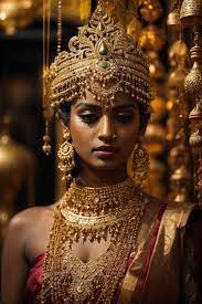 indian woman wearing gold jewellery