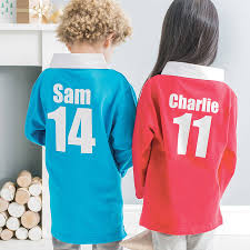 personalised child s rugby shirt by
