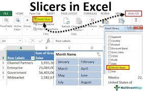 slicers in excel and pivot table