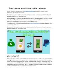 When using your paypal cash or paypal cash plus balance to transfer money in the u.s., you pay no transaction fee. Send Money From Paypal To The Cash App 1 By Asif Javed Issuu