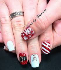 day 345 red white stripes nail art