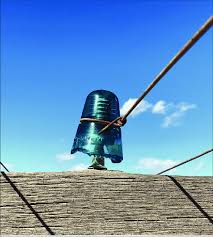 Iron Wire Attached To A Glass Insulator