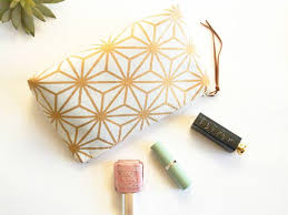 geometric star print makeup bag