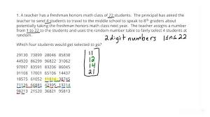 Using A Random Number Table To Make A