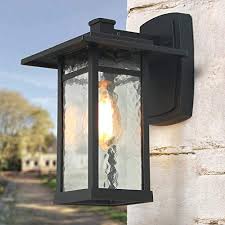outdoor wall lantern with water glass
