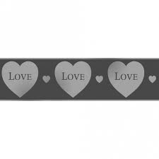 Glitz Hearts Glitter Wallpaper Border